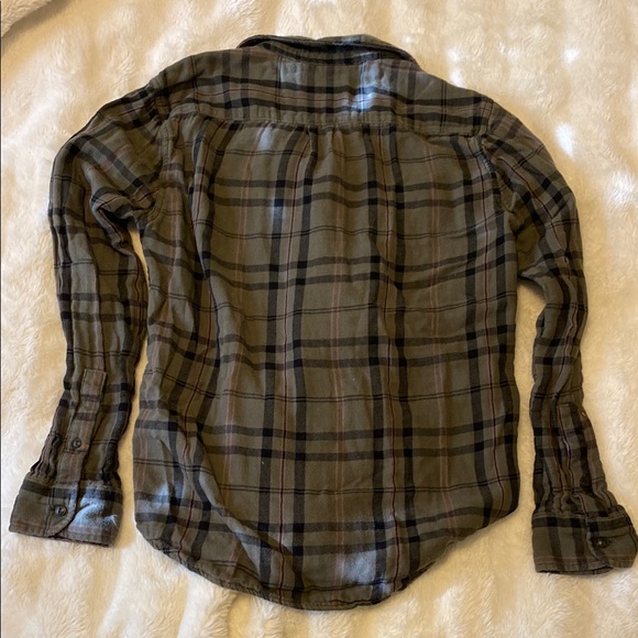 Madewell Perfect Fit Green and Black Plaid Button Down Flannel Shirt Lined | S - Picture 2 of 8